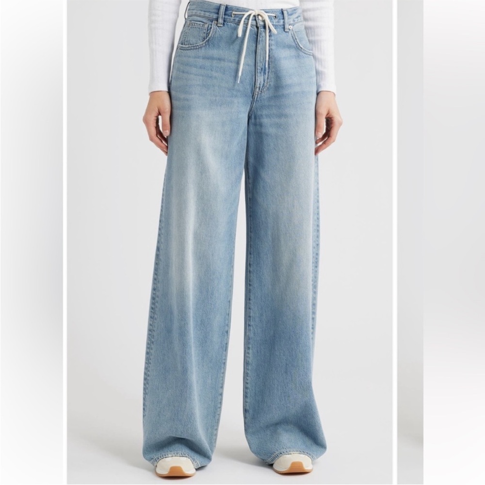 Madewell Super Wide Leg Drawstring Jeans